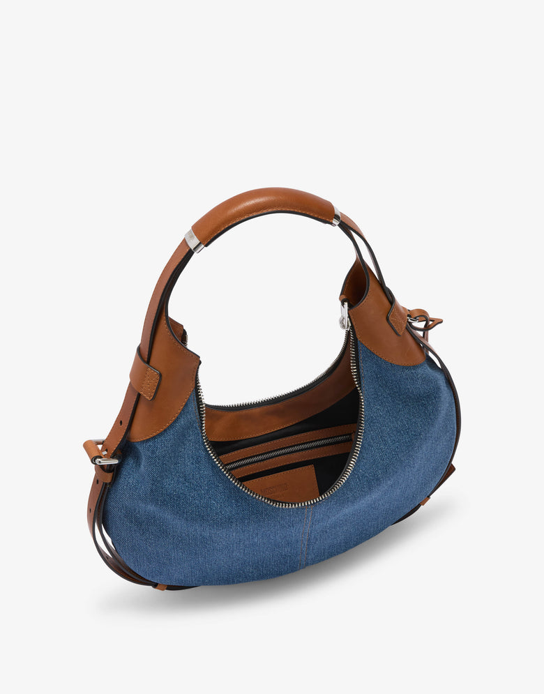 Sac hobo Moschino Handle Me Blue denim Moschino 2