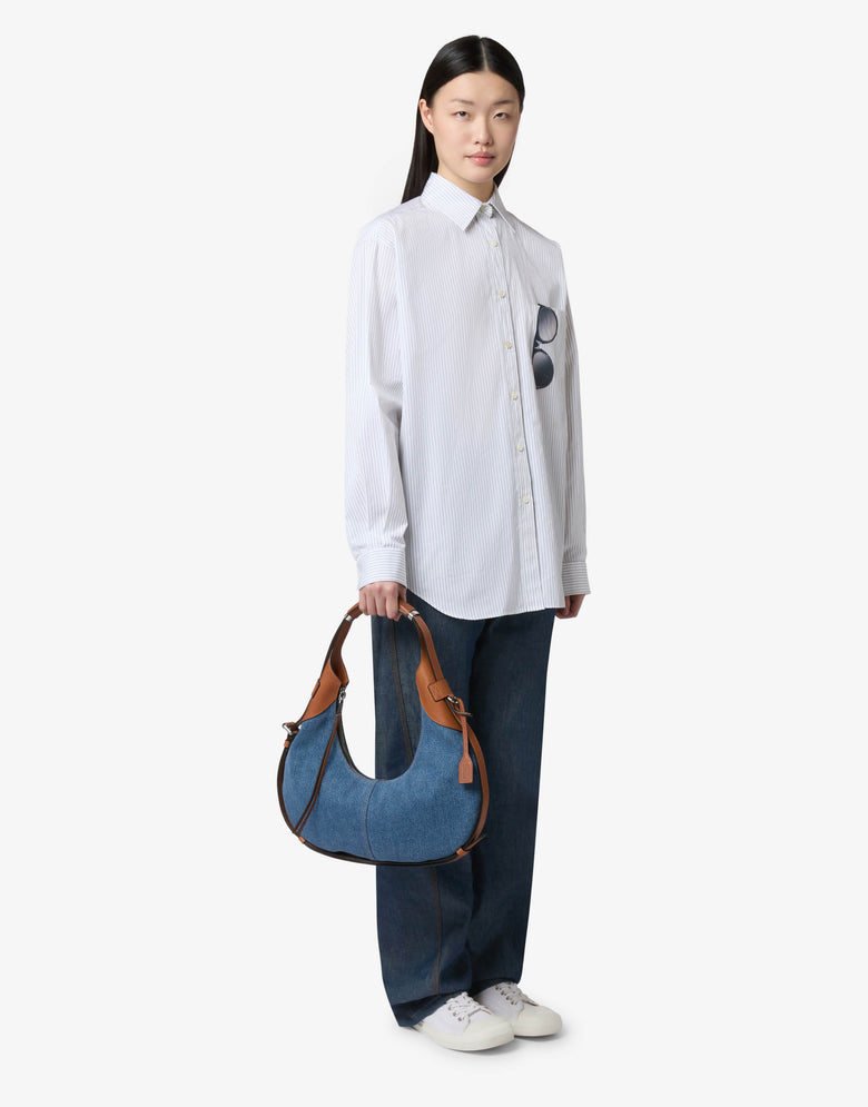 Sac hobo Moschino Handle Me Blue denim Moschino 4