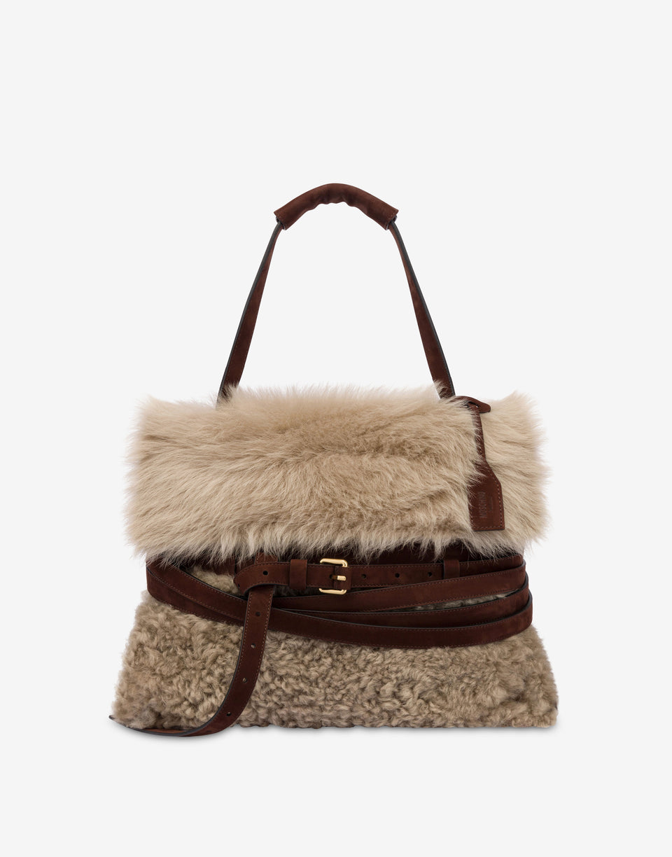 Borsa a mano media Moschino Tie Me Beige chiaro Moschino 0