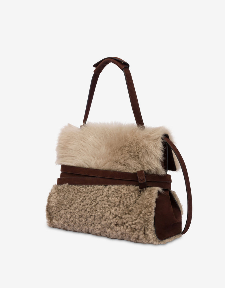Borsa a mano media Moschino Tie Me Beige chiaro Moschino 1