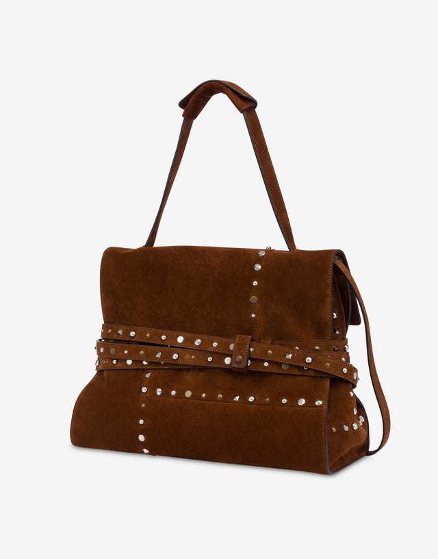 Moschino Tie Me Medium Shoulder Bag Brown Moschino 1