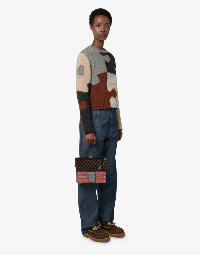 House Bag Brown Moschino 4