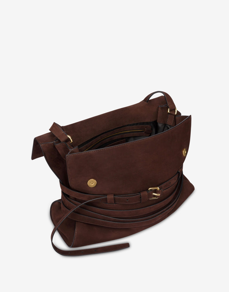 Bolsa de mão média Moschino Tie Me Marrón oscuro Moschino 2