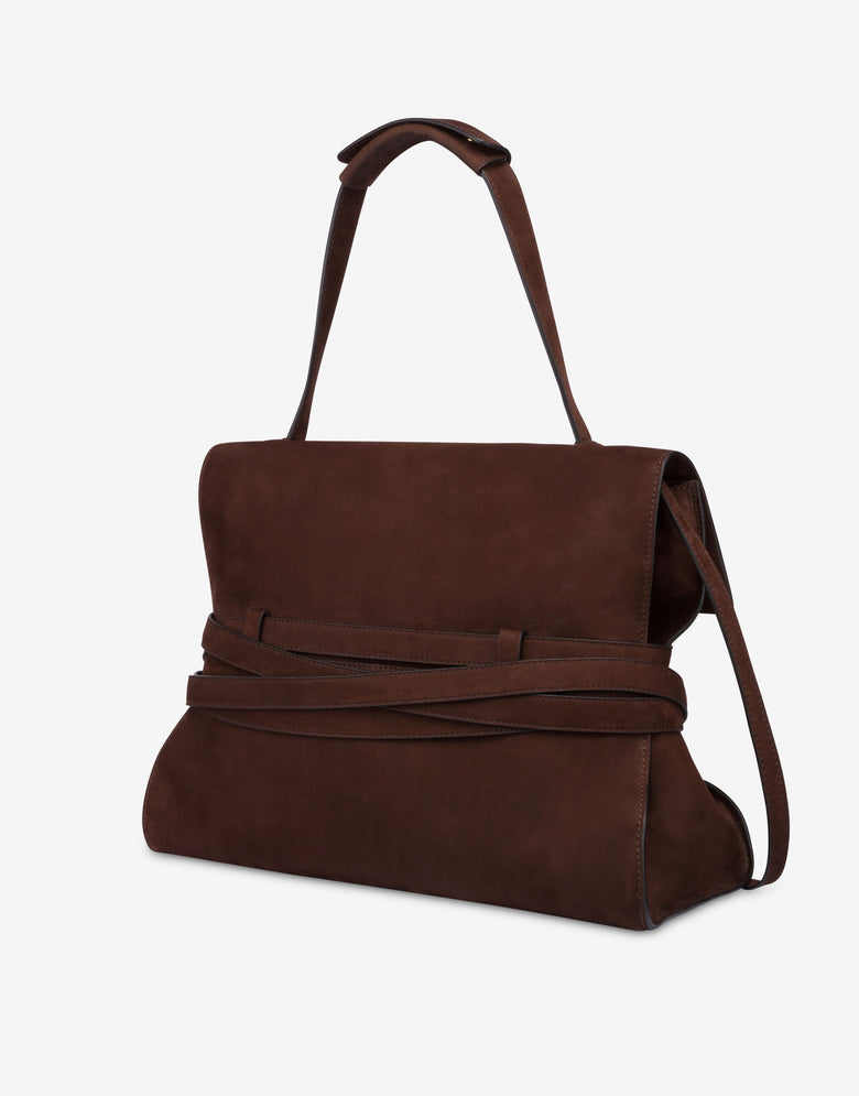 Bolsa de mão média Moschino Tie Me Marrón oscuro Moschino 1