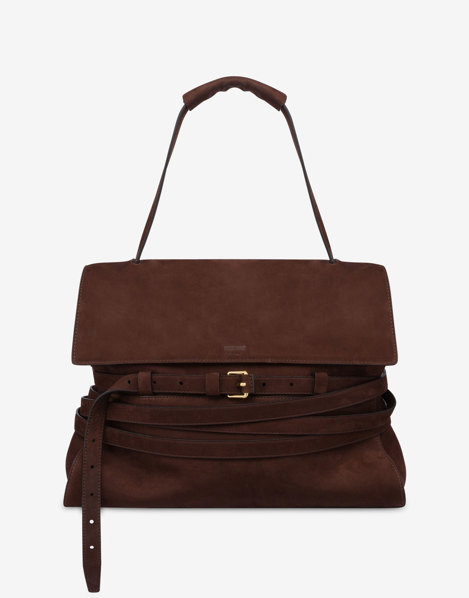 Bolsa de mão média Moschino Tie Me Marrón oscuro Moschino 0