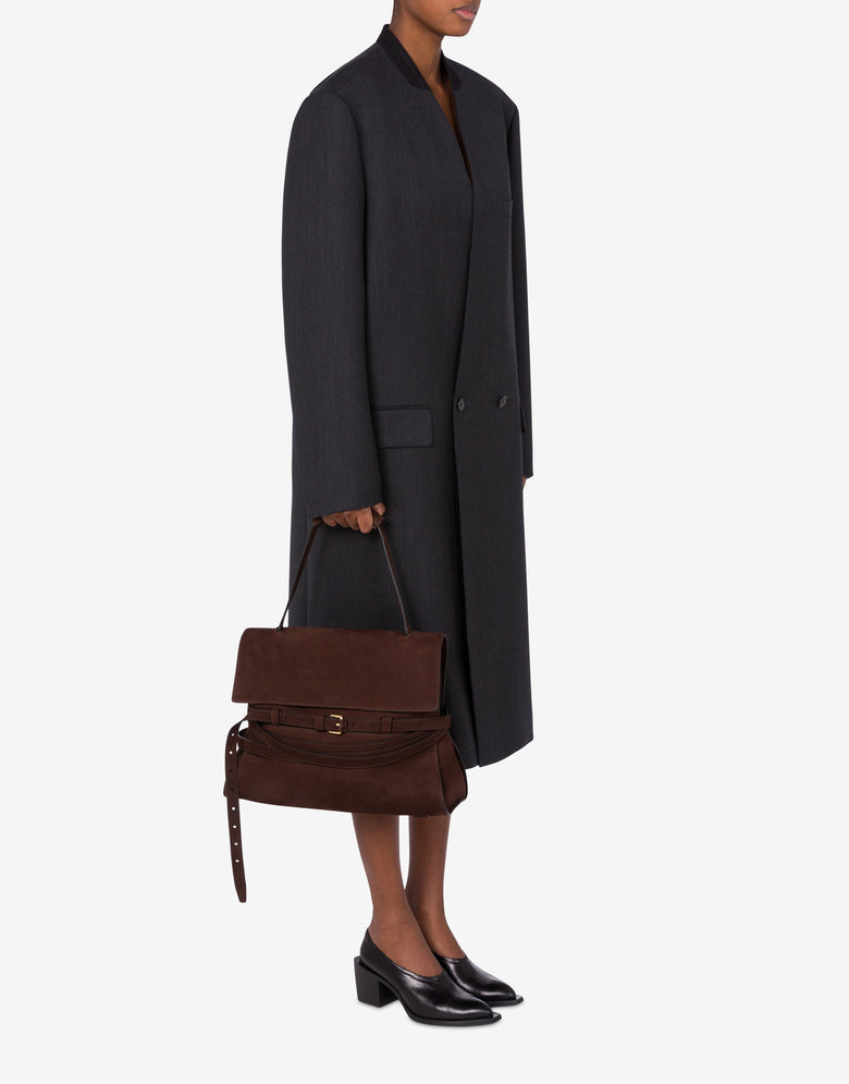 Bolsa de mão média Moschino Tie Me Marrón oscuro Moschino 4