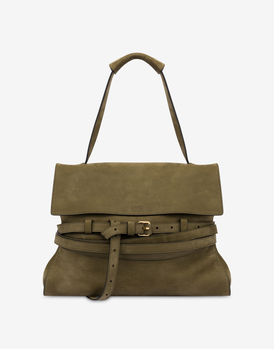 Moschino Tie Me Medium Handbag Military green Moschino 0