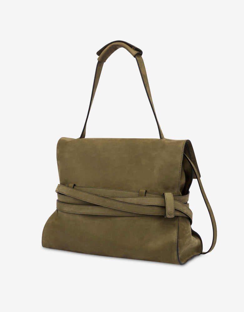 Moschino Tie Me Medium Handbag Military green Moschino 1