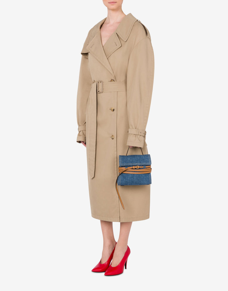 Sac Moschino Tie Me en denim Bleu Moschino 4