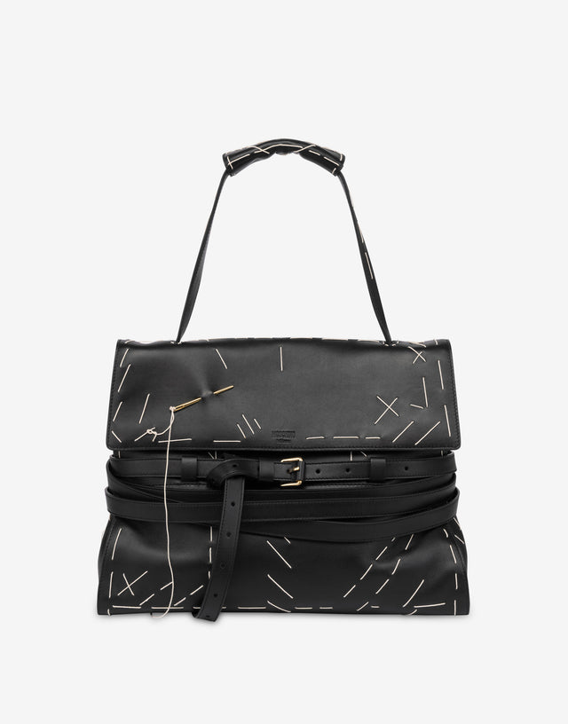 Moschino Tie Me Medium Hand Bag Black Moschino 0