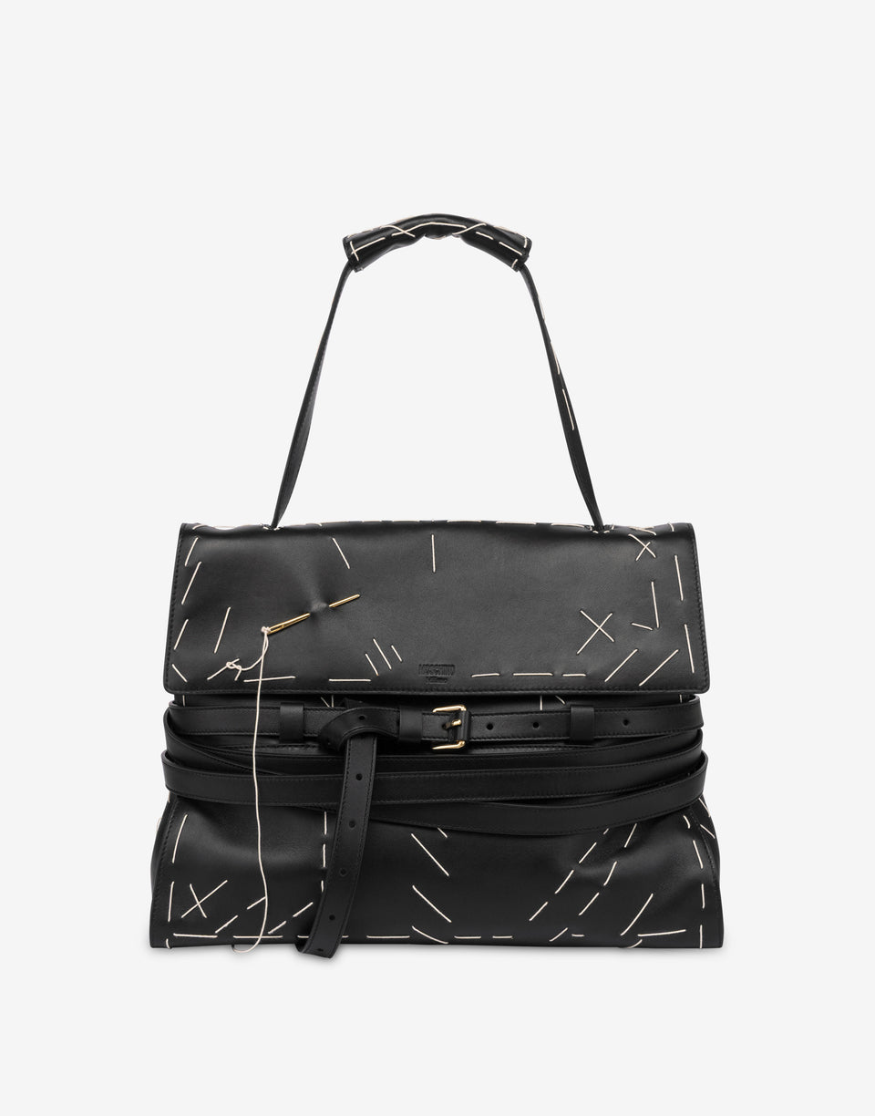 Moschino Tie Me Medium Hand Bag Black Moschino 0