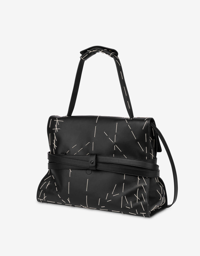 Moschino Tie Me Medium Hand Bag Black Moschino 1