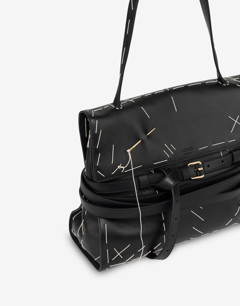 Moschino Tie Me Medium Hand Bag Black Moschino 3