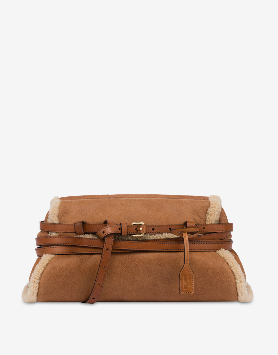 Moschino Tie Me Large Clutch Bag Beige Moschino 0