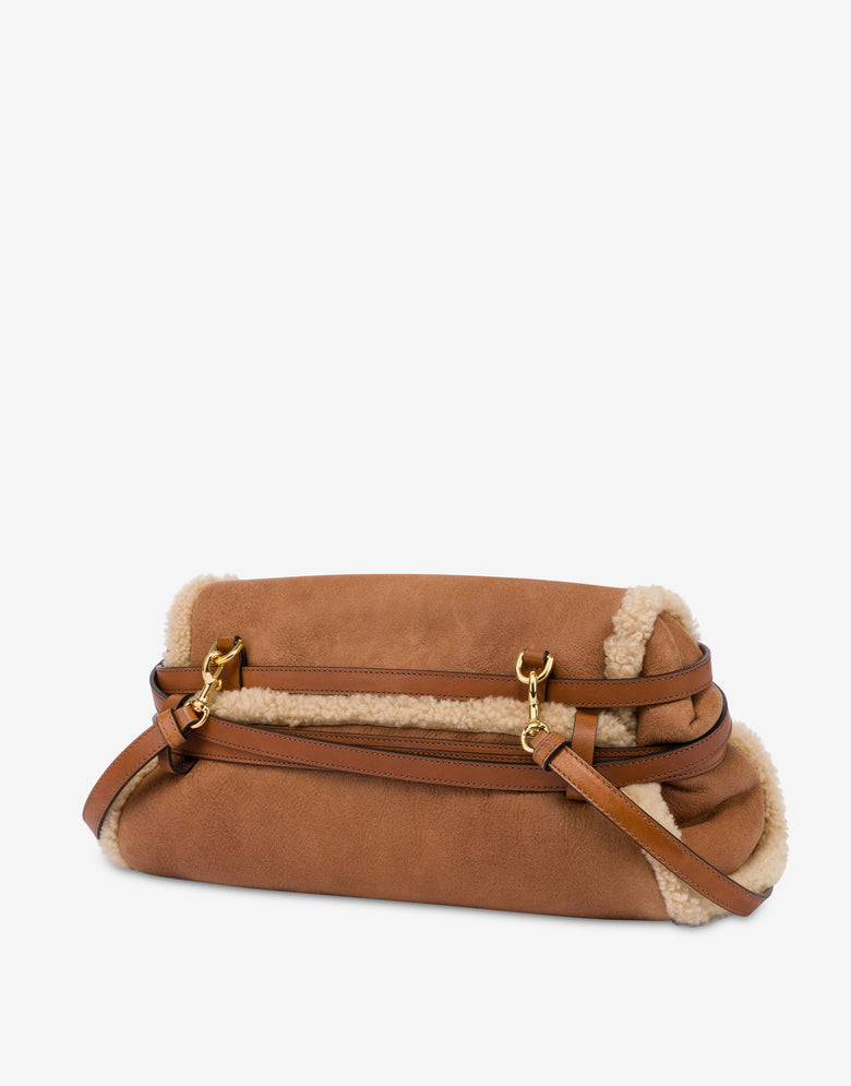 Moschino Tie Me Large Clutch Bag Beige Moschino 1