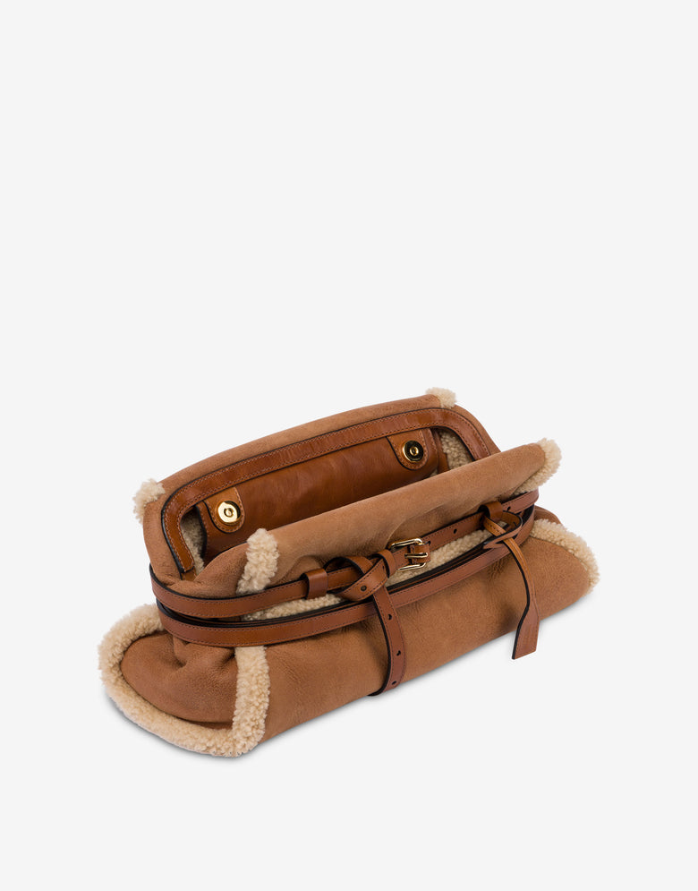 Moschino Tie Me Large Clutch Bag Beige Moschino 2