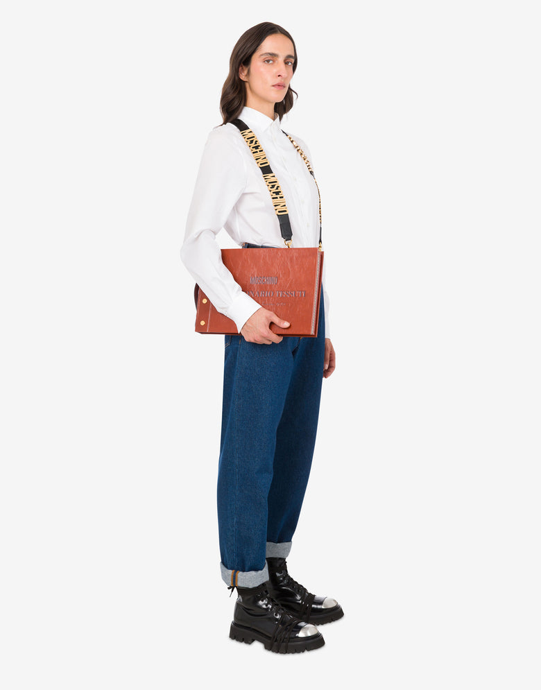 Fabric briefcase bag Leather Moschino 4