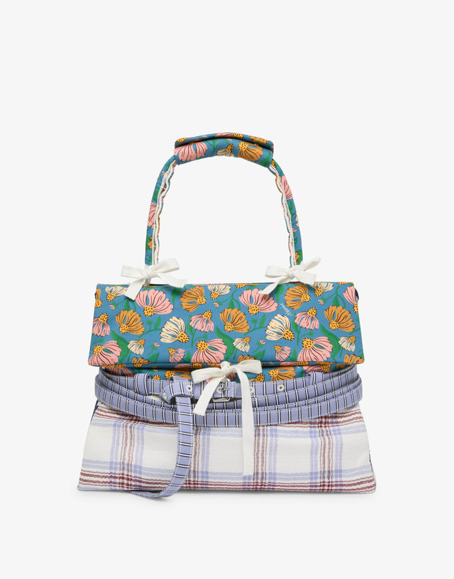 Bolso de mano mediano Moschino Tie Me Celeste Moschino 0