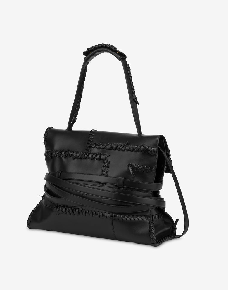 Moschino Tie Me bag with stitching Medium Black Moschino 1