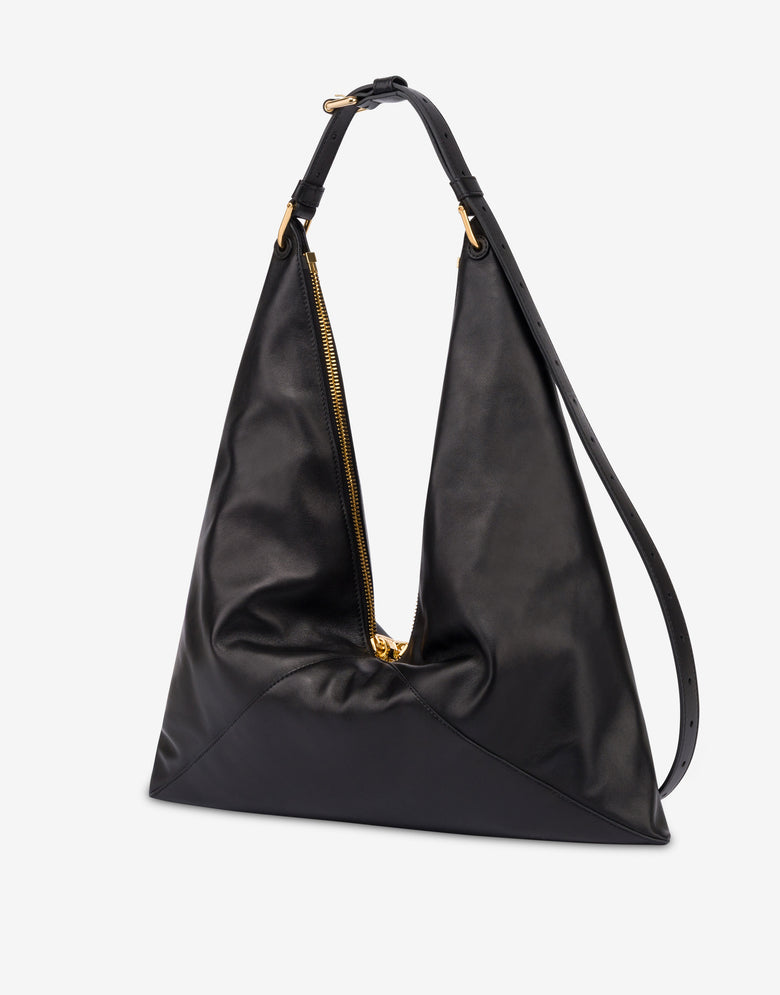 Borsa hobo in nappa Nero Moschino 1