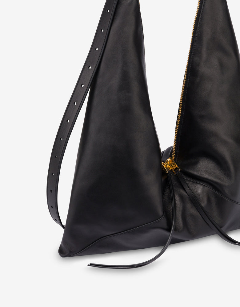 Borsa hobo in nappa Nero Moschino 3