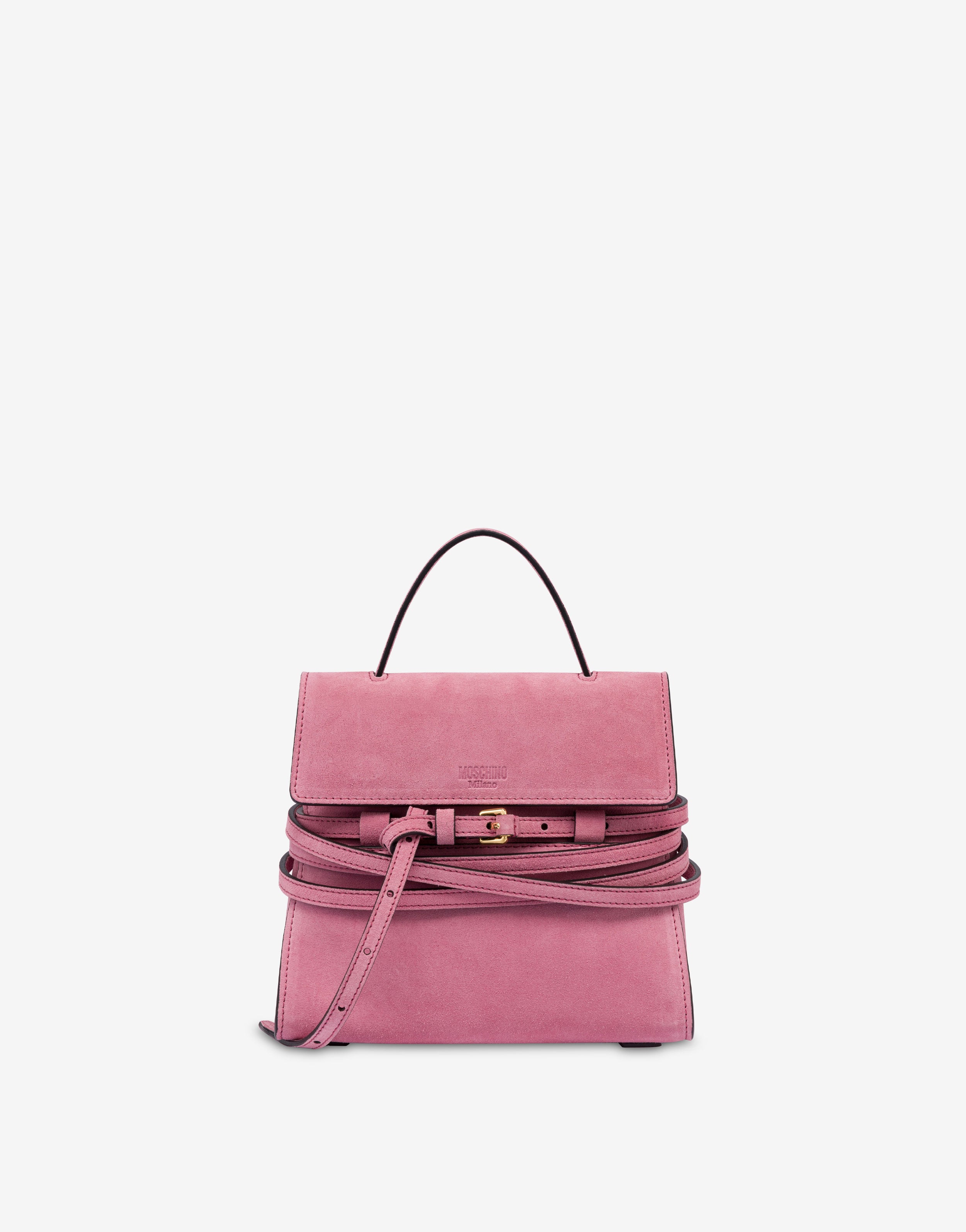 Moschino Tie Me bag in suede Small