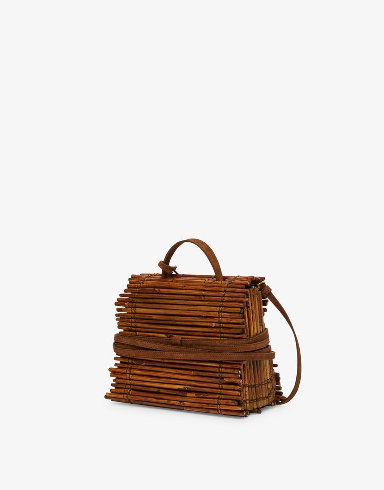 Bolso de mano pequeño Moschino Tie Me Marrón Moschino 1