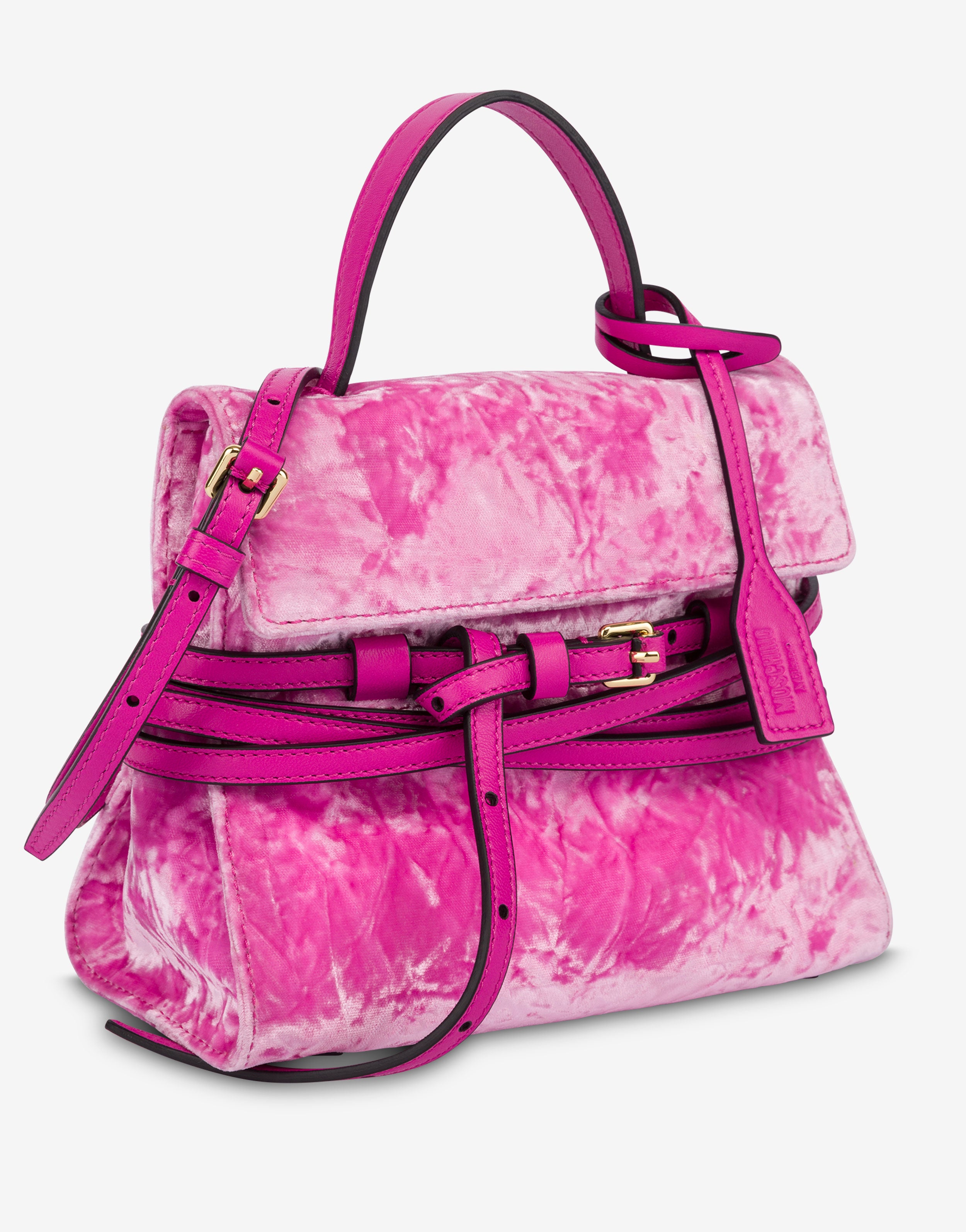 Moschino Tie Me bag in velvet Small | Moschino