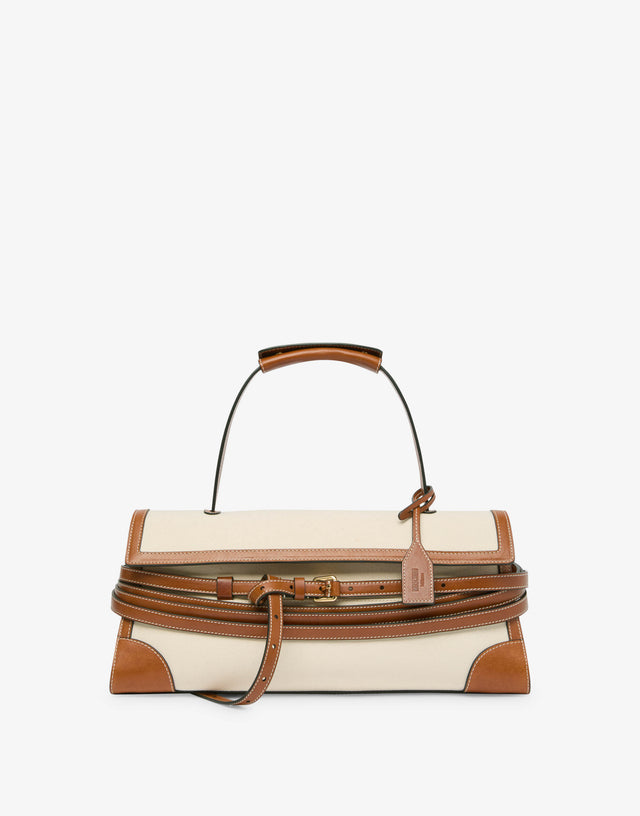 Bolso bandolera Moschino Tie Me Marfil Moschino 0