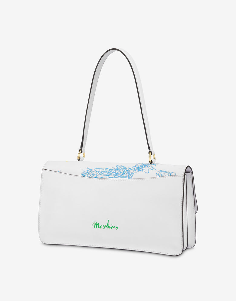Drawings nappa shoulder bag White Moschino 1