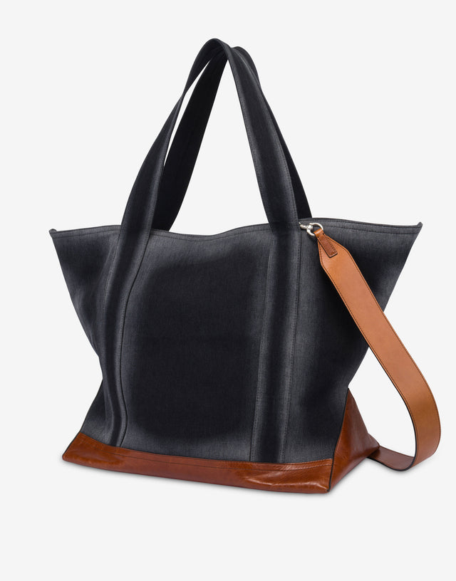 Denim maxi tote Black Moschino 1