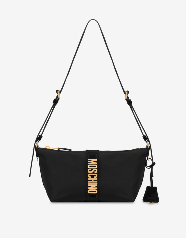Bolsa hobo de nailon Negro Moschino 0