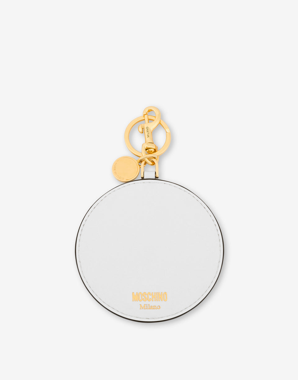 Llavero de piel de becerro Dibujos Blanco Moschino 1
