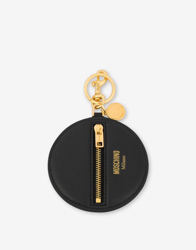 Schlüsselanhänger aus Kalbsleder Big Heart Schwarz Moschino 1