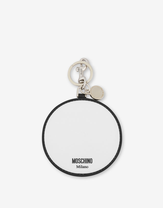 Schlüsselanhänger aus Kalbsleder It's up to you Weiß Moschino 1