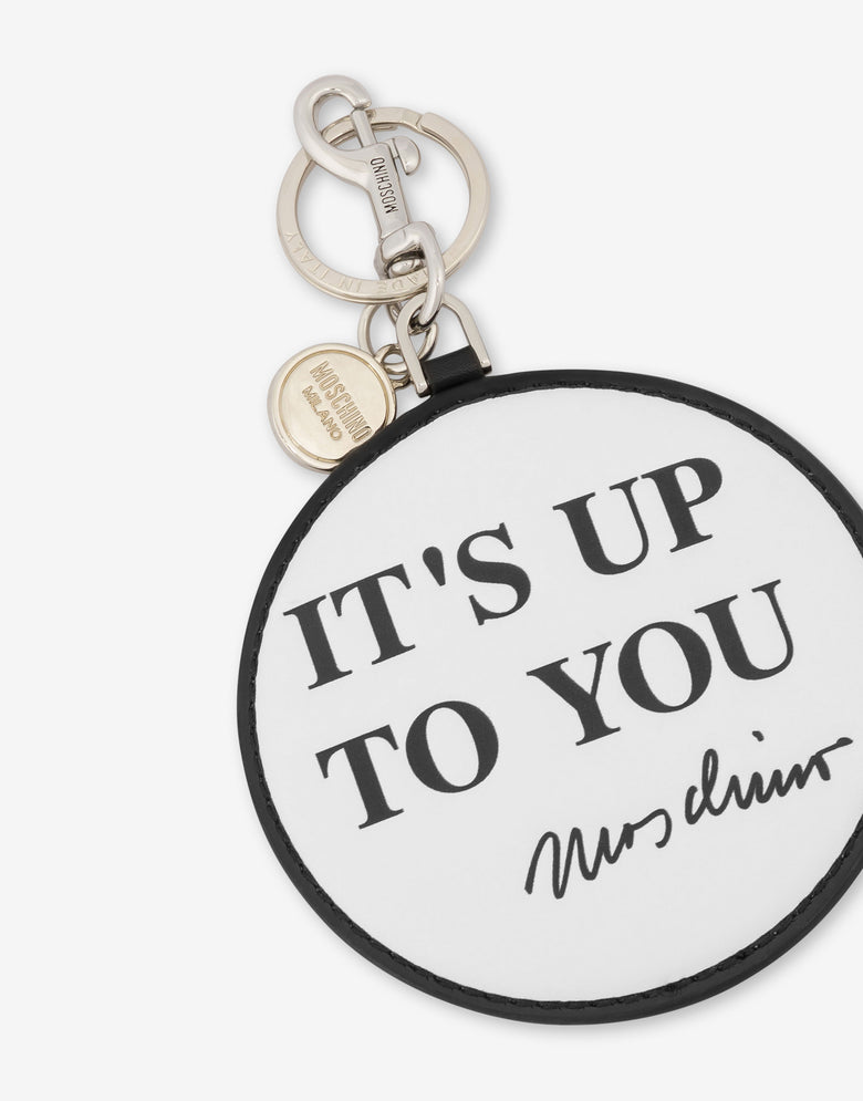 Schlüsselanhänger aus Kalbsleder It's up to you Weiß Moschino 2
