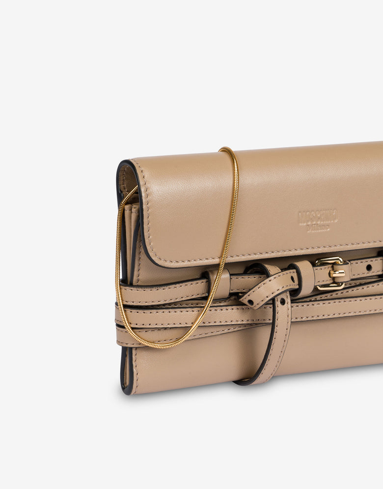 Cartera Tie Me Ècru Moschino 3