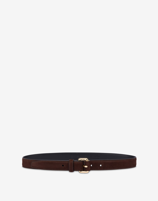 Nubuck Belt Dark brown Moschino 0