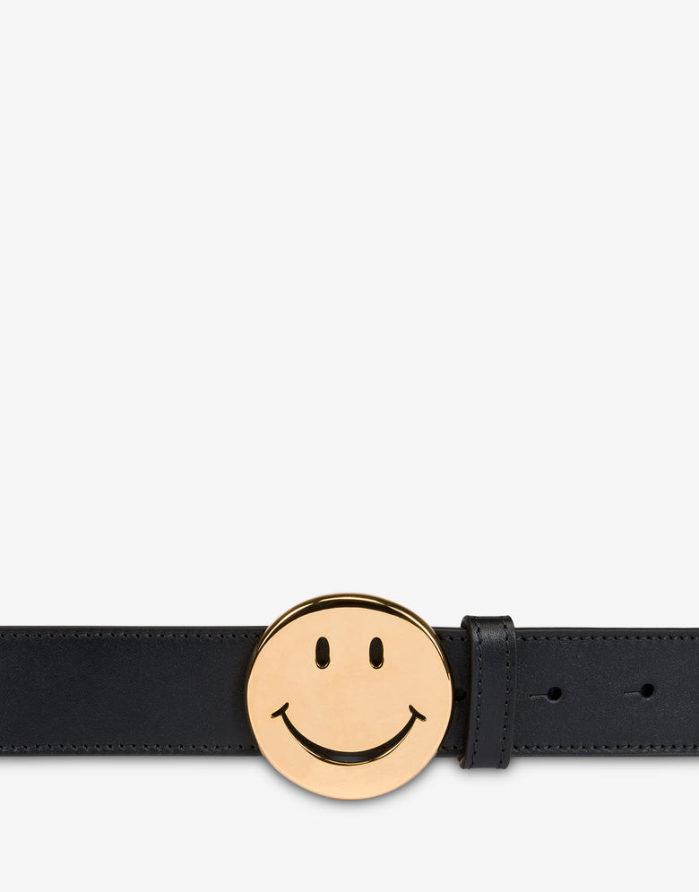 Cintura in vitello Smile Nero Moschino 1