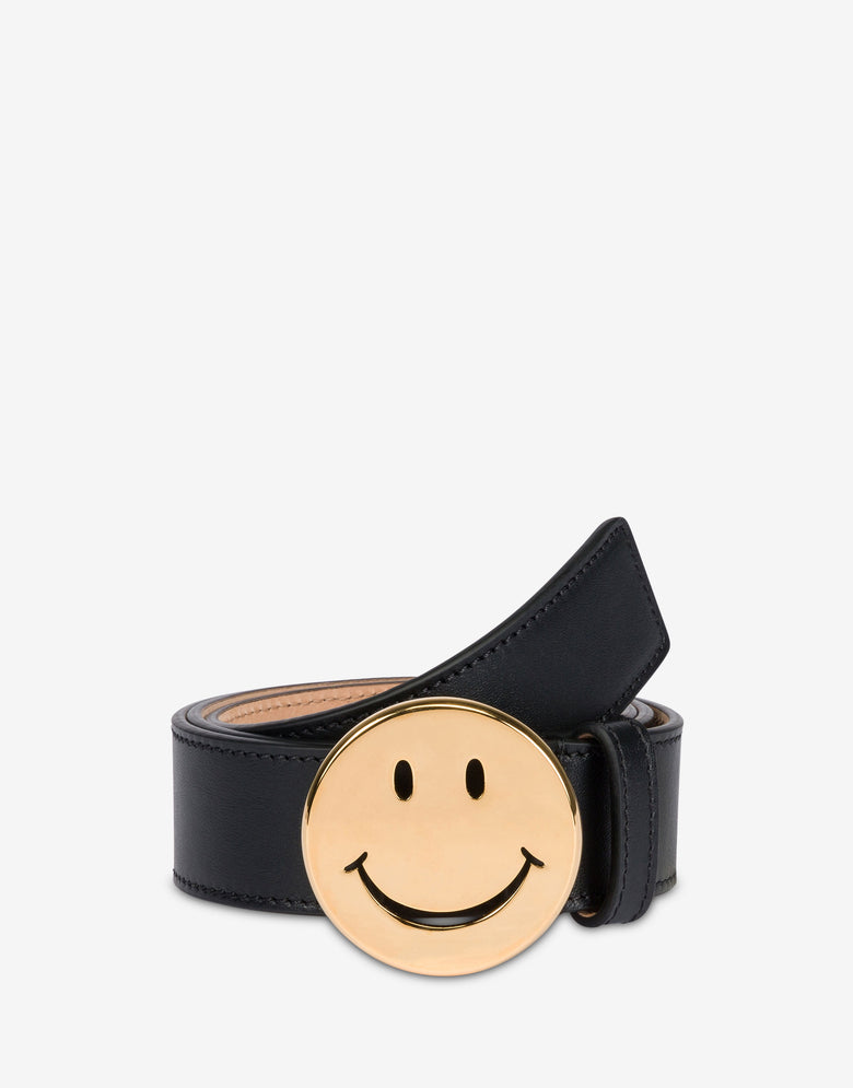 Cintura in vitello Smile Nero Moschino 2