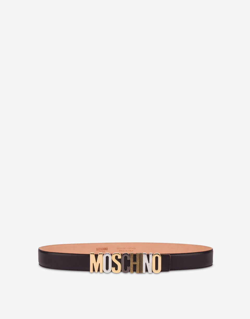 Cinto em pele de bezerro Schwarz Moschino 0