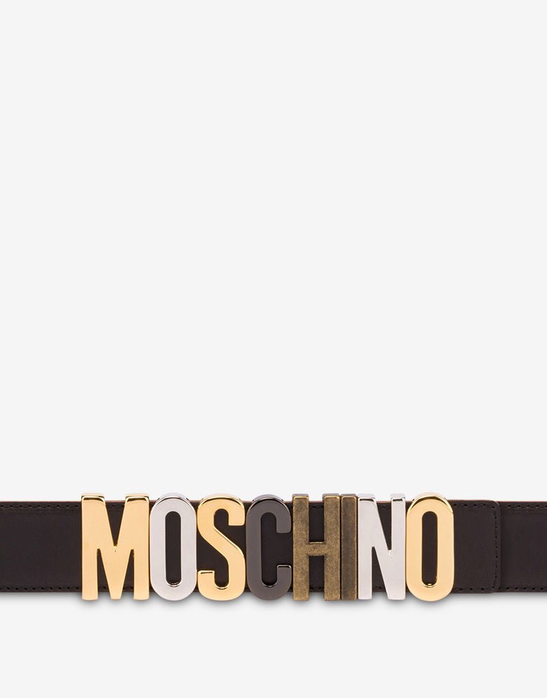Cinto em pele de bezerro Schwarz Moschino 1