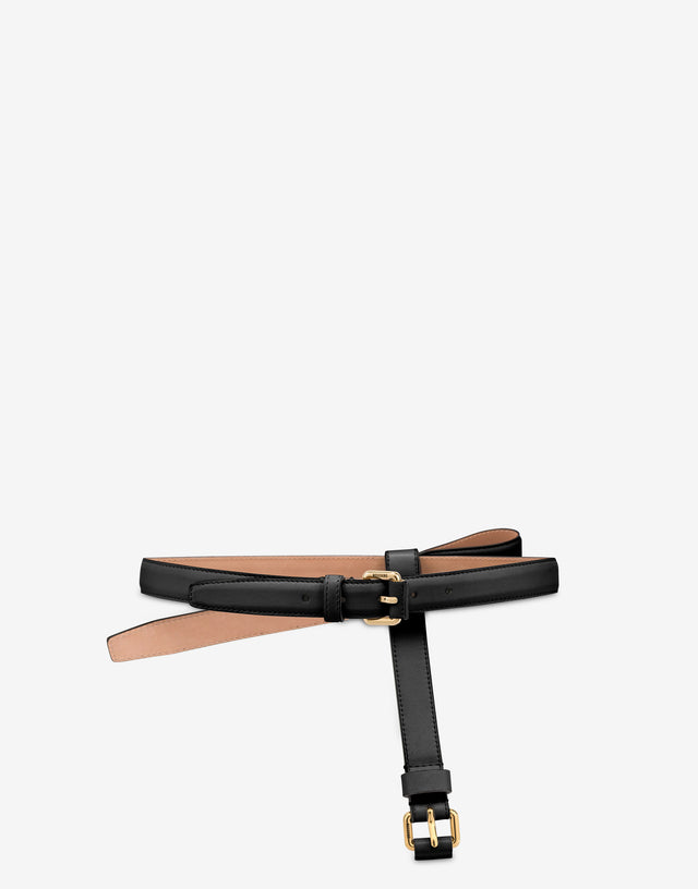 Nappa leather belt Black Moschino 1