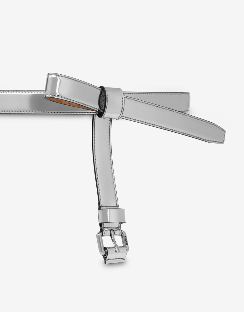 Mirror fabric belt Silver Moschino 2