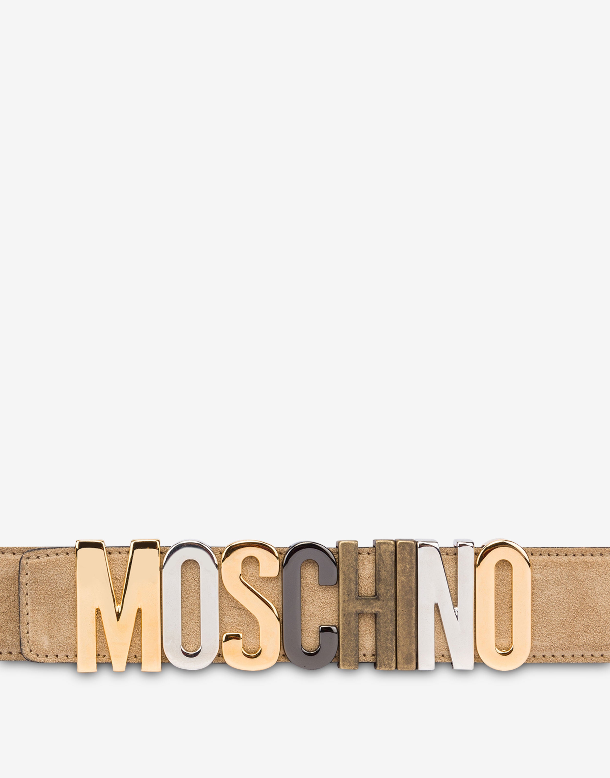 Mixed Lettering Logo calfskin belt | Moschino