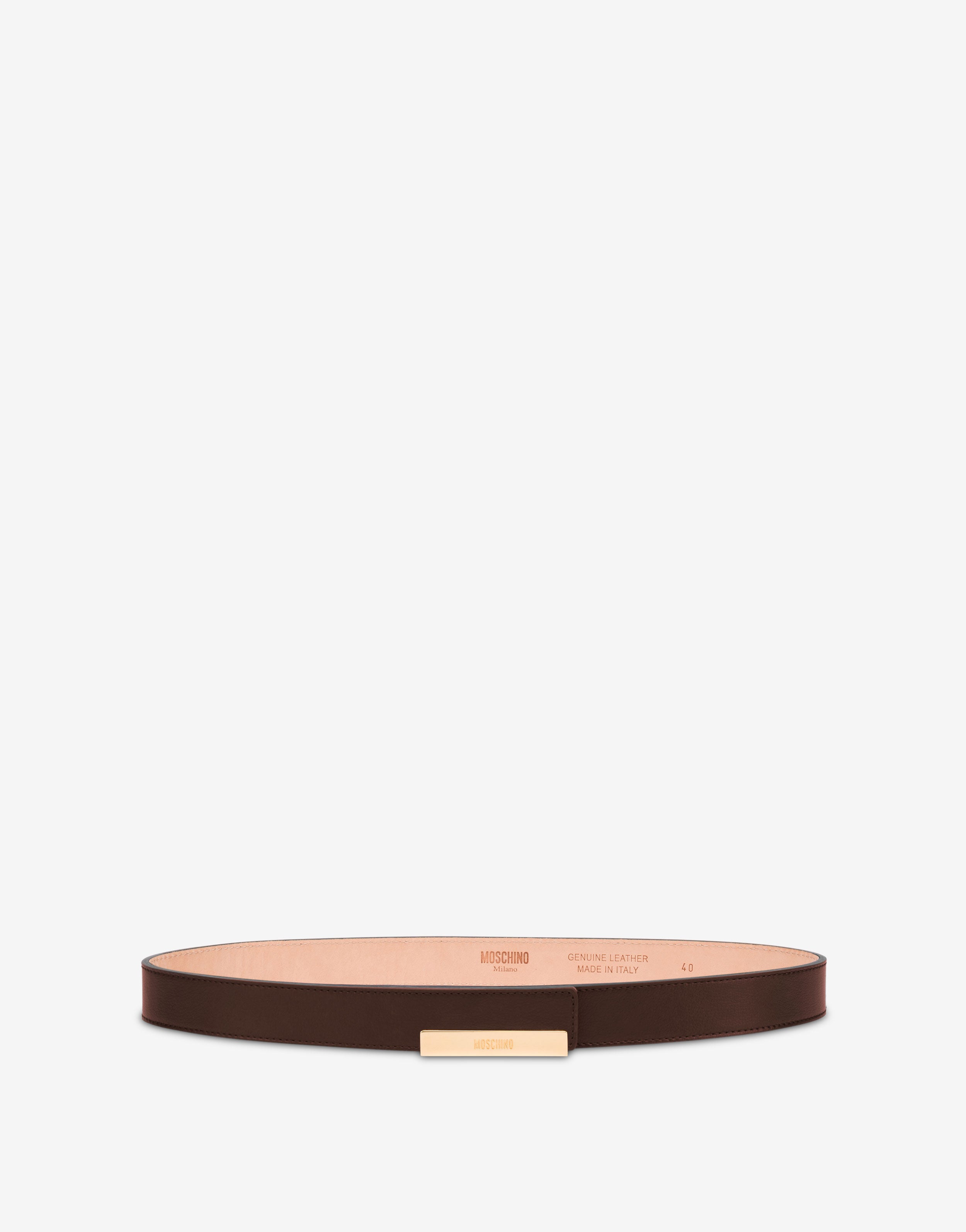 Metal Plaque calfskin belt