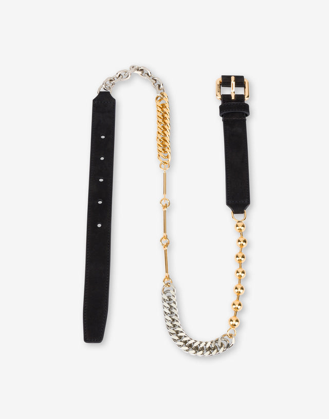Calfskin belt with chains Black Moschino 1