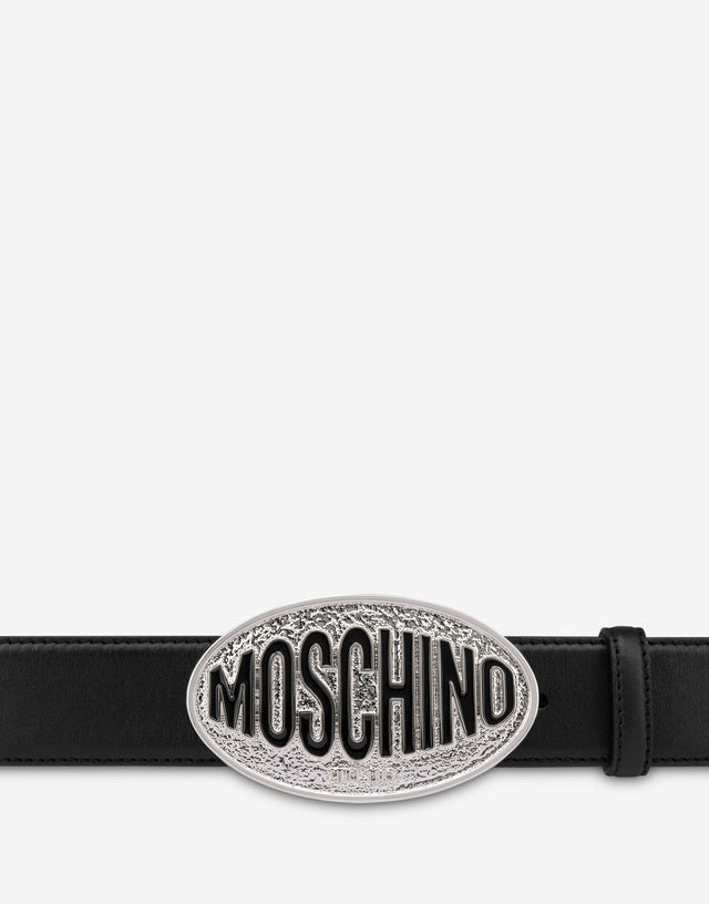 Ceinture en cuir de veau Noir Moschino 1