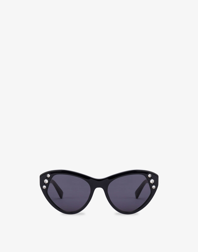 Occhiali da sole cat-eye con strass Nero Moschino 0