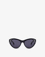 Cat eye sunglasses with rhinestones